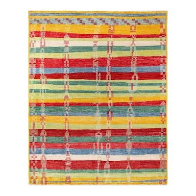 Contemporary Overdyed Wool Hand Knotted Area Rug - 8' 2" x 10' 1"