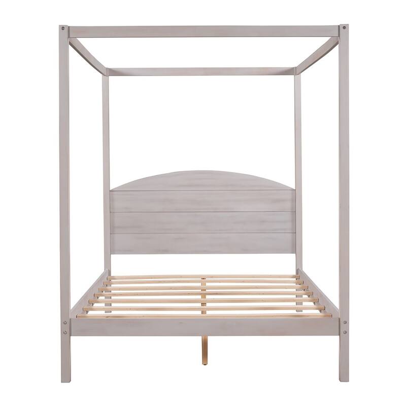 Merax Canopy Platform Bed with Headboard and Support Legs
