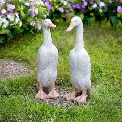 Ducks Outdoor Garden Statues - 17.25" - Set of 2