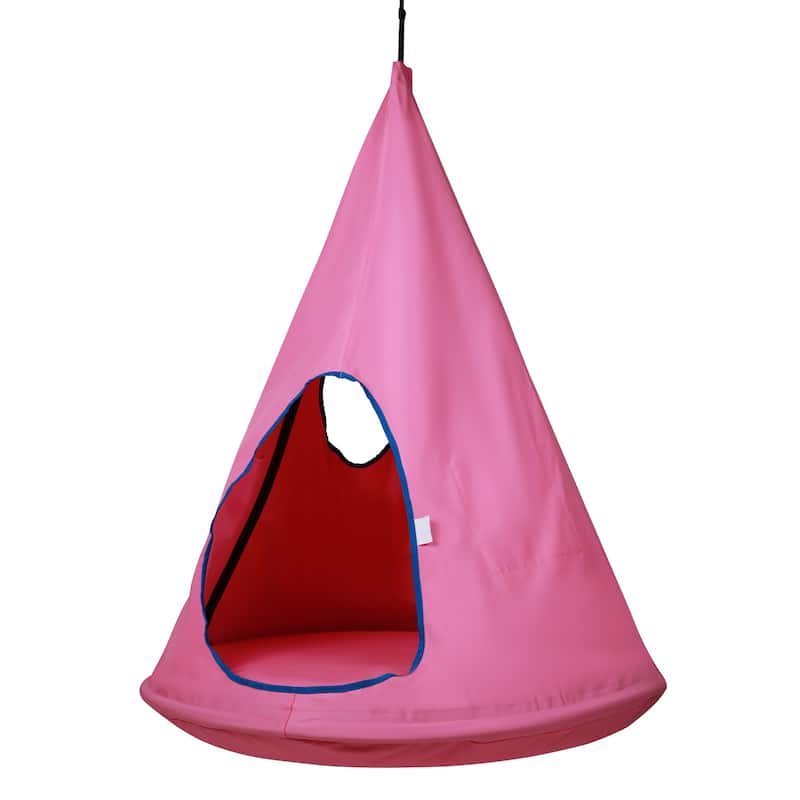 Kids Nest Swing Chair Sensory Swing for Kids - Pink, semi-enclosed