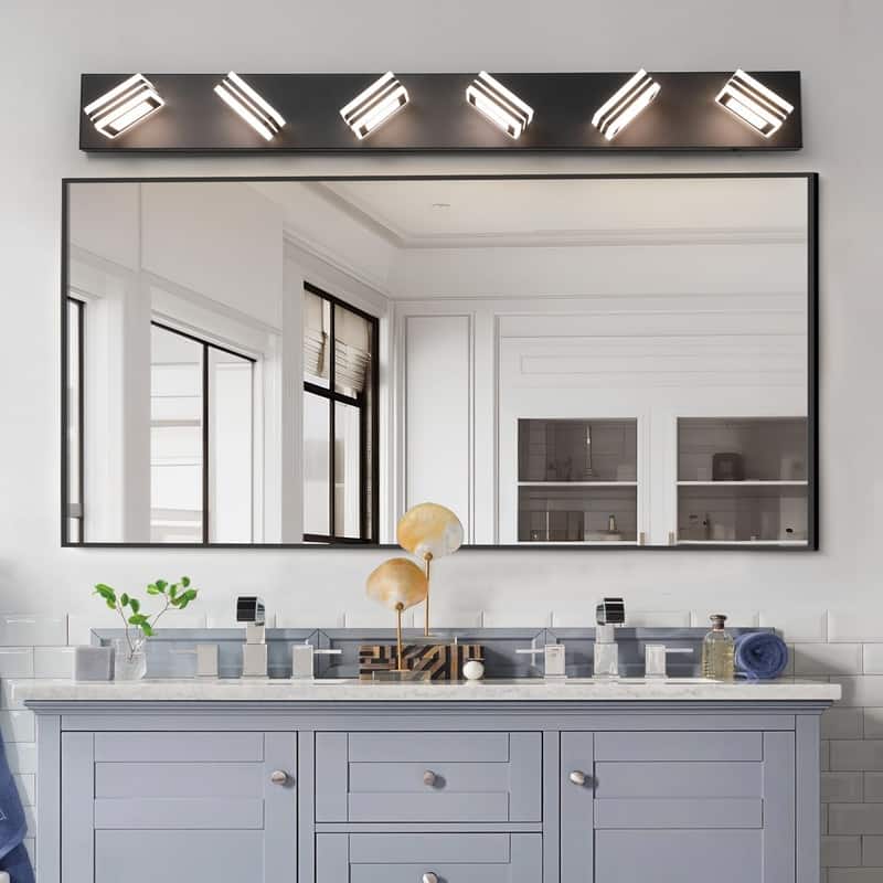 Contemporary LED Vanity Fixture – Dimmable Iron & Acrylic Bathroom Wall Light for Mirror Illumination‌ -  40"