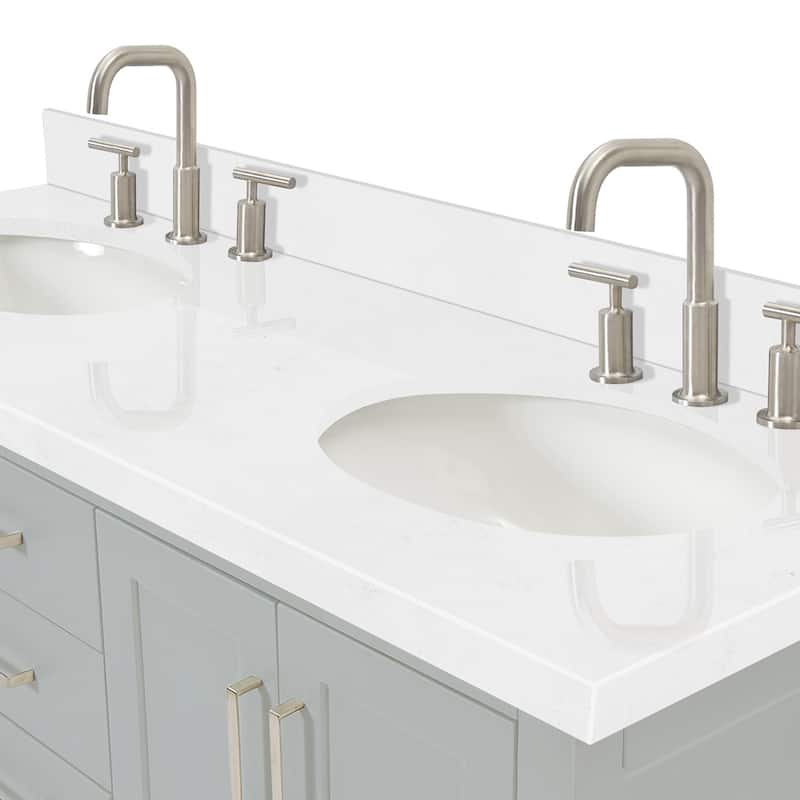 Ariel S060DCQOVO Magnolia 60" Free Standing Double Basin Vanity Set