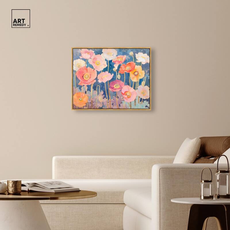 Pastel Poppies Canvas by Art Remedy