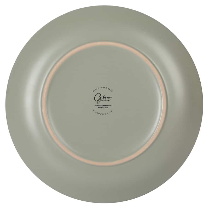 Gibson Home Dinah 16 Piece Double Bowl Stoneware Embossed Speckled Dinnerware Set