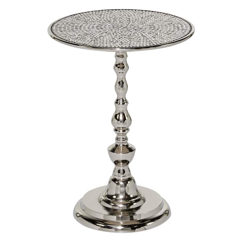 Aluminum Metal Accent Table - Silver - Roche River Decor - 16"Wx16"Lx20"H