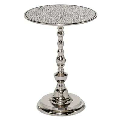 Aluminum Metal Accent Table - Silver - Roche River Decor - 16"Wx16"Lx20"H