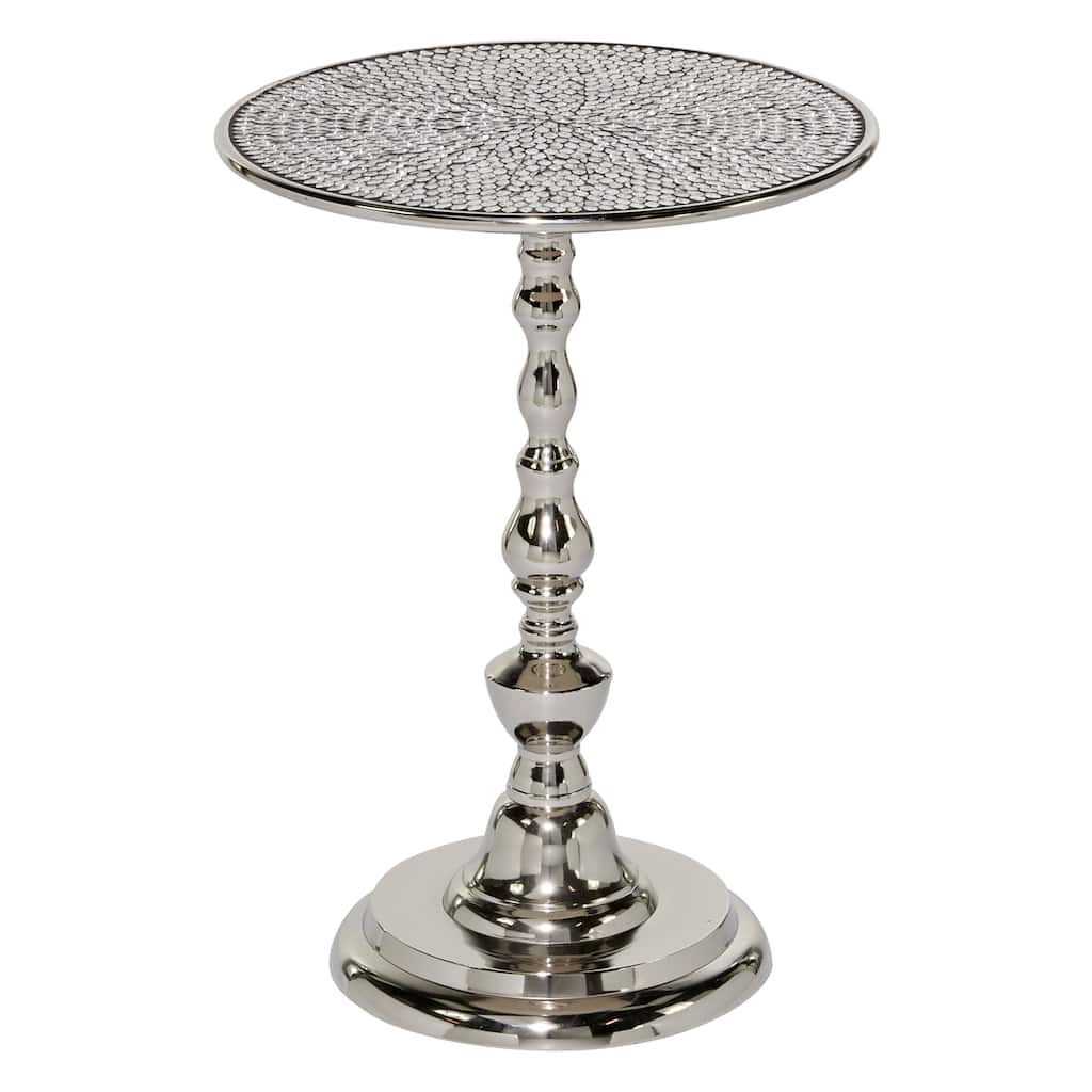Aluminum Metal Accent Table - Silver - Roche River Decor - 16"Wx16"Lx20"H