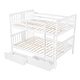 preview thumbnail 7 of 10, Full Bunk Bed with Drawers & Ladder - Solid Pine Wood Construction