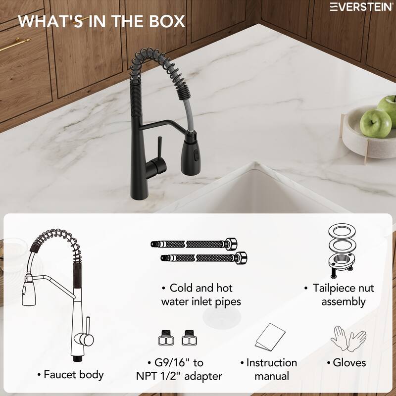 Modern 2-Function Pull-Down Kitchen Faucet – Single Handle, 1-Hole Installation