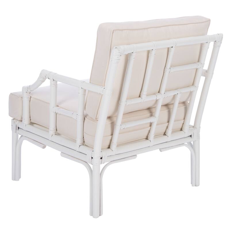 SAFAVIEH Maudie Rattan Accent Chair - 27.6" W x 31.5" L x 31.5" H - 28Wx32Dx32H