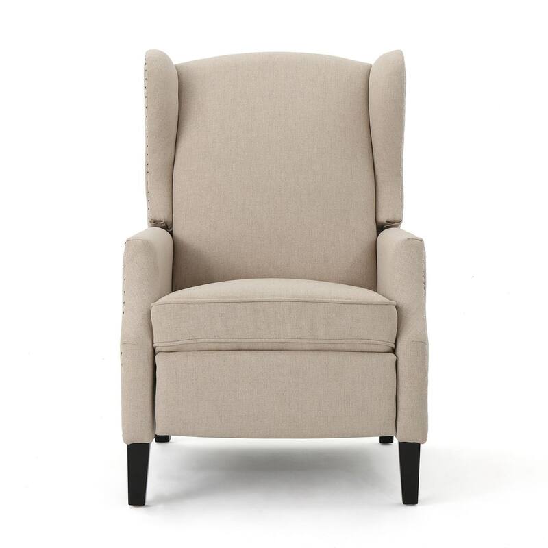 Traditional Fabric Recliner Chairs with Studded Border by Christopher Knight Home