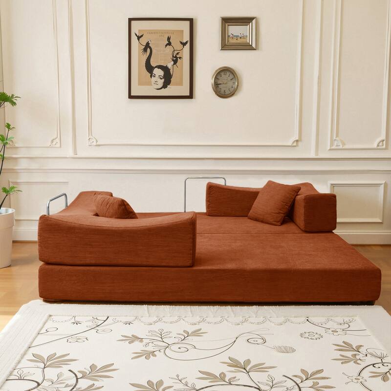 2-in-1 Convertible Sofa Bed, Memory Foam Mattress, No Assembly, Space-Saving for Living Room, Bedroom