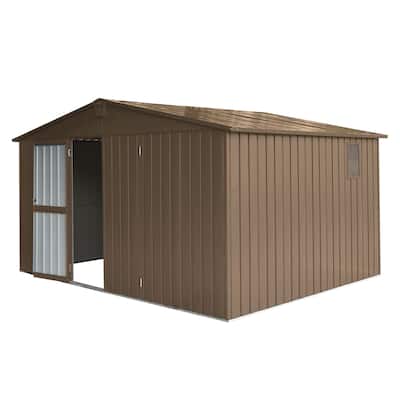 11'x 9' Outdoor Storage Shed, Garden Shed with Galvanized Steel Frame & Windows