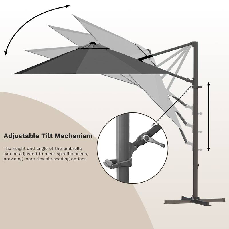 Patiowell 10FT Patio Umbrella with Push Button Tilt and Crank, Outdoor Umbrella, Multiple Colors