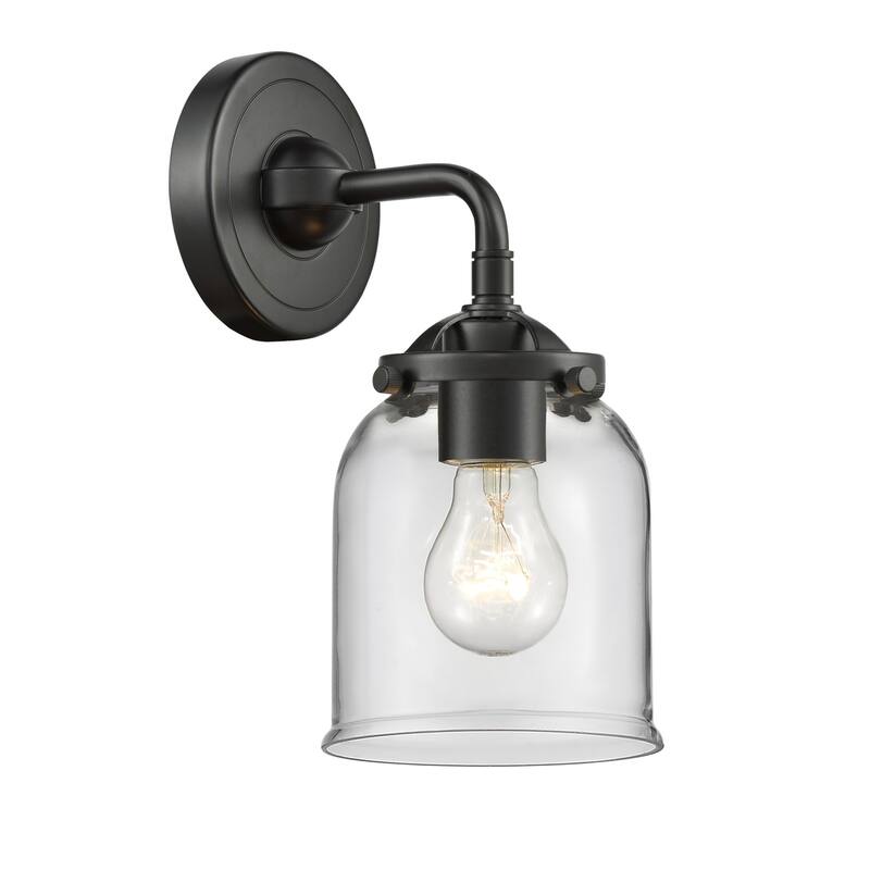 Innovations Lighting Small Bell Single Light 9" Tall Bathroom Sconce - Oil Rubbed Bronze / Clear