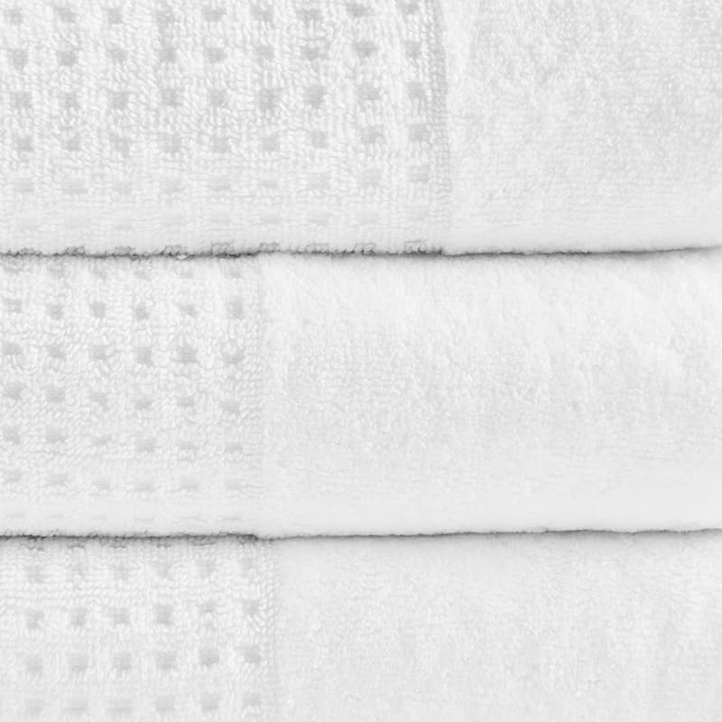 Cotton Waffle Jacquard Antimicrobial Bath Towel 6 Piece Set