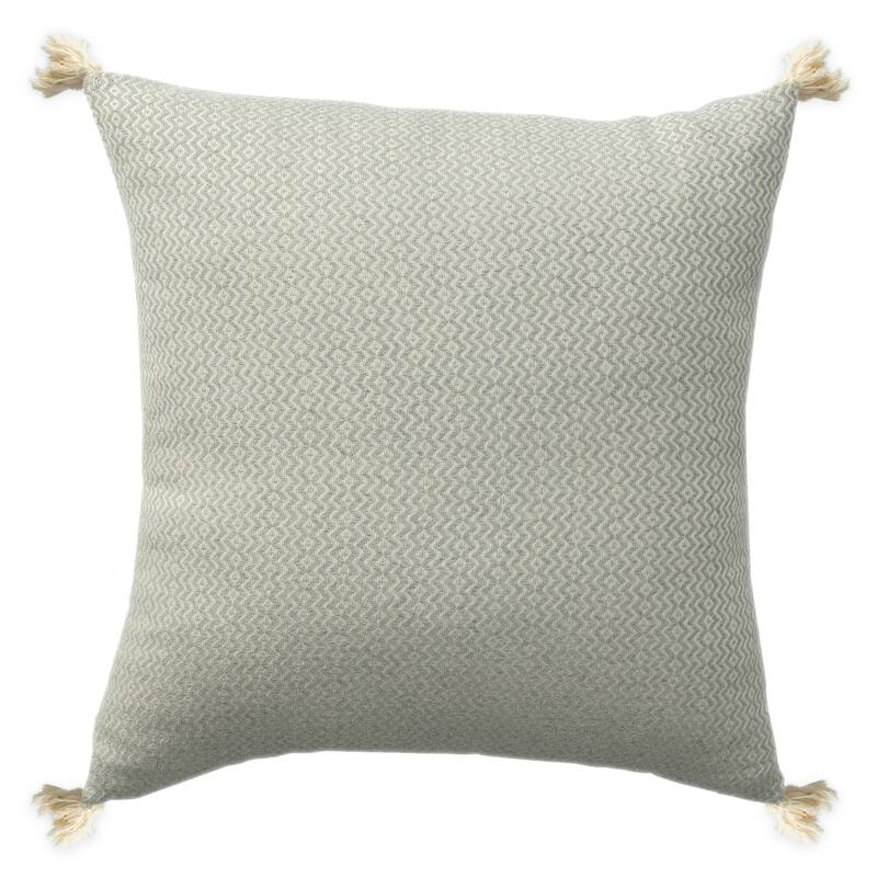 Geometric Chevron Power-Loomed Cotton Throw Pillow Cover - 18" - Gray