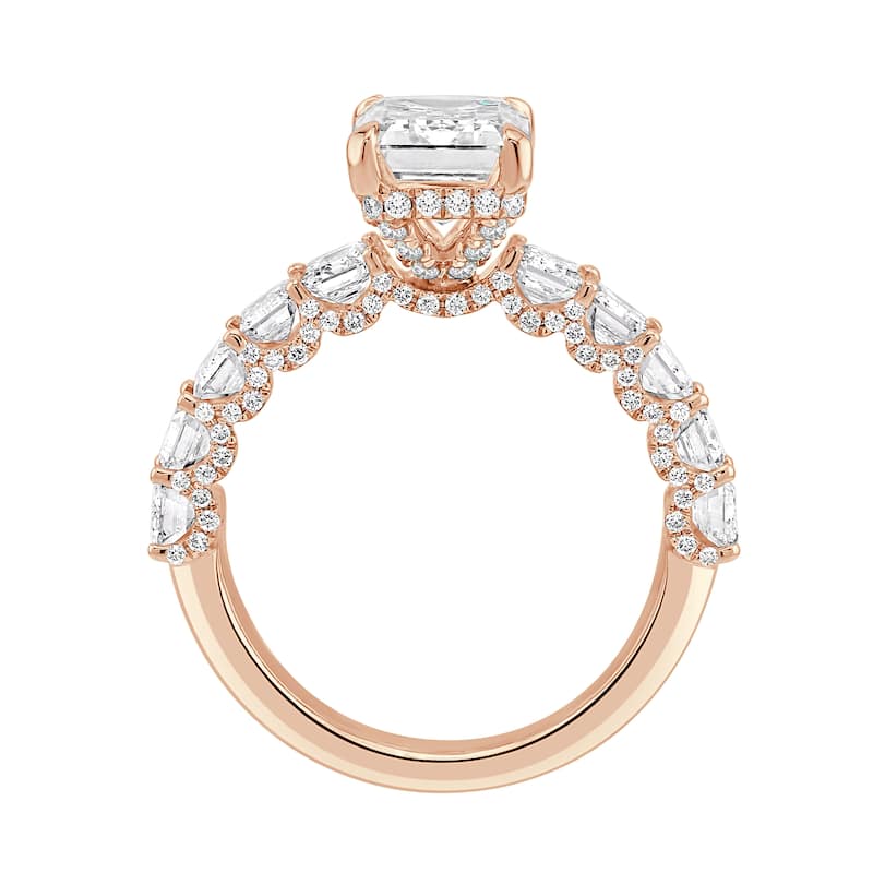 Auriya 14k Gold 8.00ctw Lab grown Emerald Vintage Hidden Halo Diamond Engagement Ring (F-G VS)