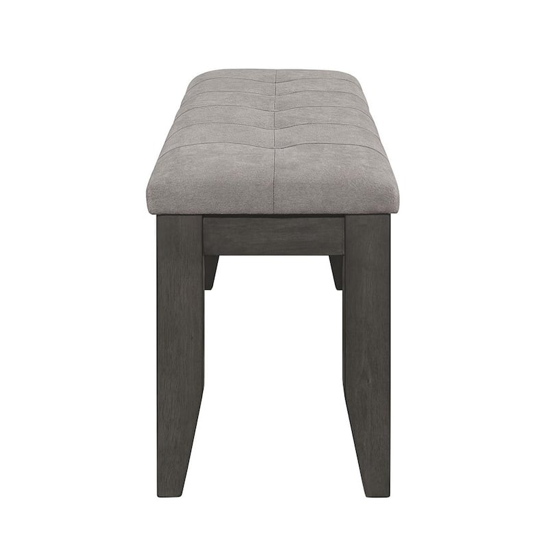 Fabric Upholstered Dining Bench in Dark Grey Finish