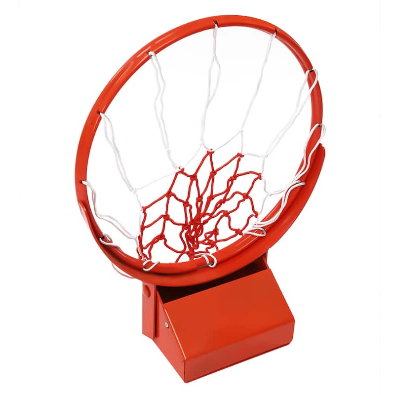 18" Outdoor Basketball Rims with Net Wall Mounted Basketball Hoop Bed