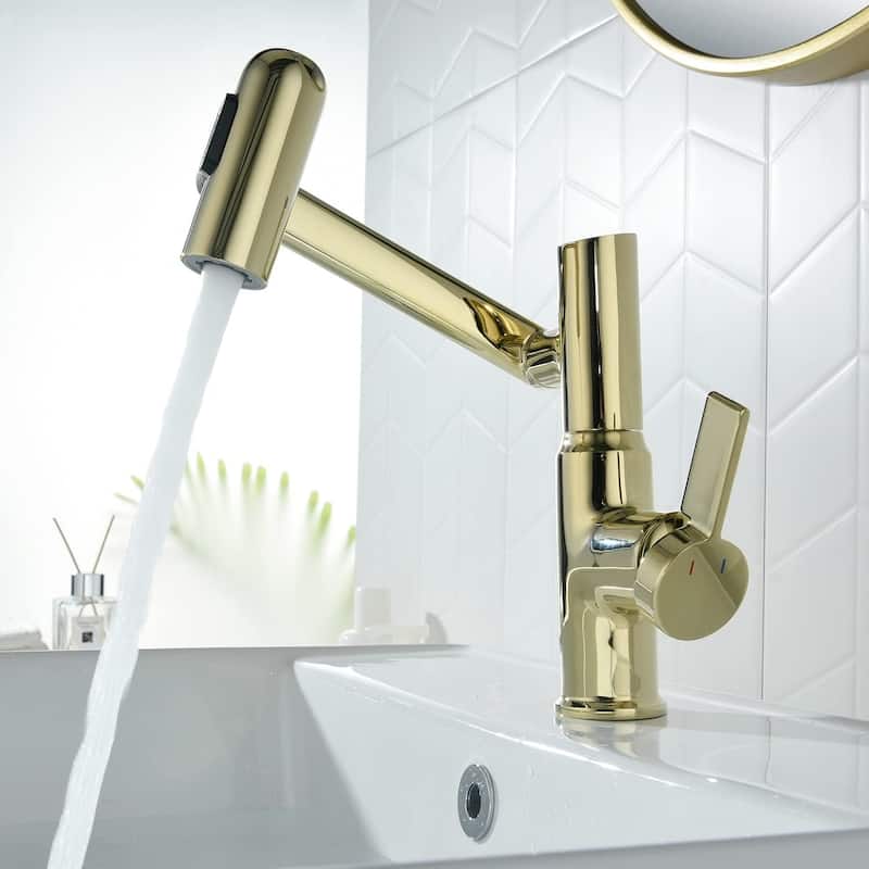 Lefton Rotatable Bathroom Faucet with Temperature Display in Fahrenheit (Batteries-Free), BF2204