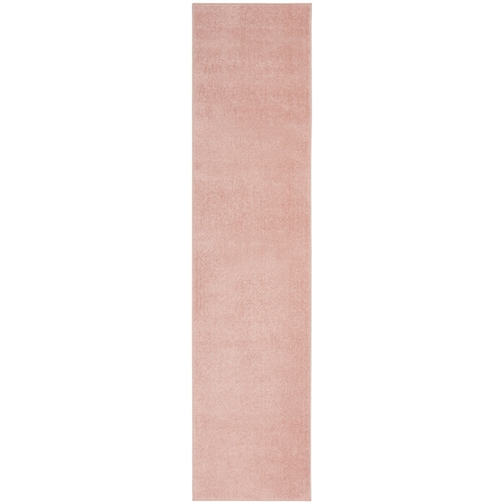 Nourison Essentials Solid Contemporary Indoor/Outdoor Area Rug - 12' Runner - Pink