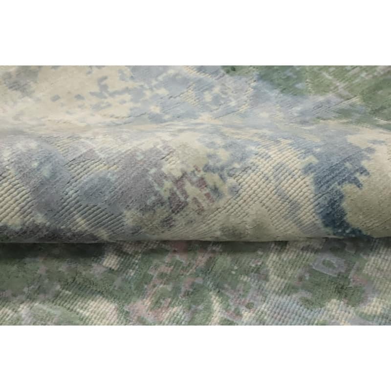 Hand Knotted Oriental Viscose Silk Carpet Modern Abstract Multi-Colored Abstract Area Rug - 8' 0'' X 5' 7''