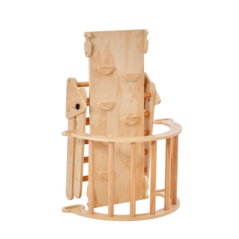 Wood Climbing Toy Set Pine 5-in-1 Play Gym for Kid's