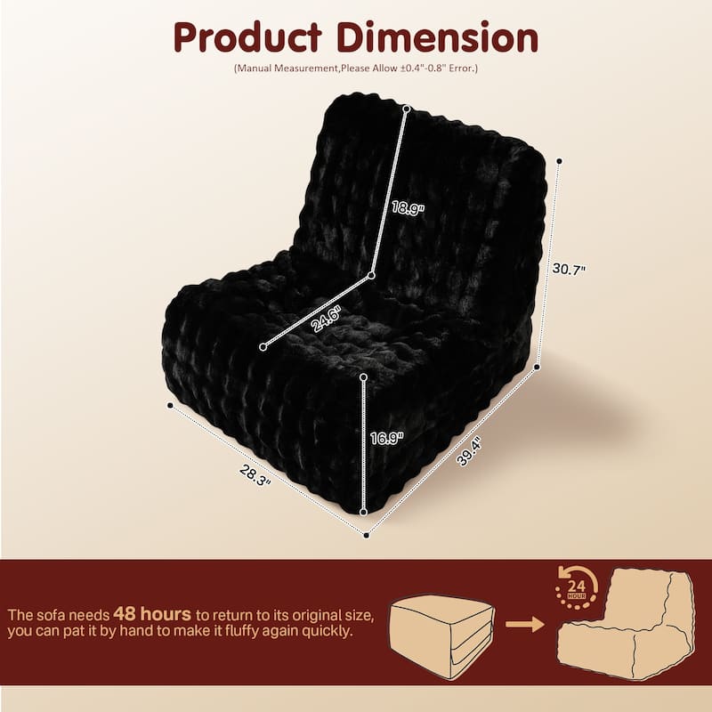 OVIOS Cloud-Like Plush Bean Bag Chair (Reinforced Pile Edition)