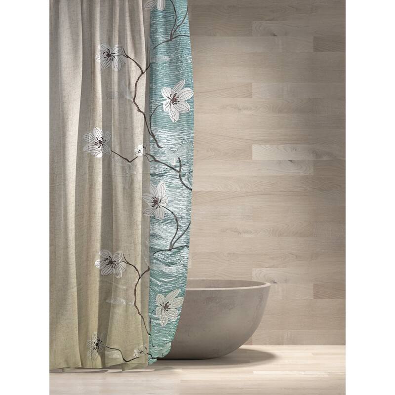 Magnolia Vine Fabric Shower Curtain