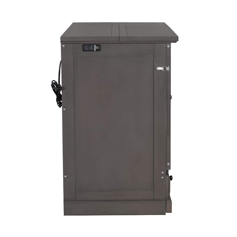 Full Size Solid Pine Murphy Bed with Charging Station and Large Storage Drawer for Home Office or Small Room