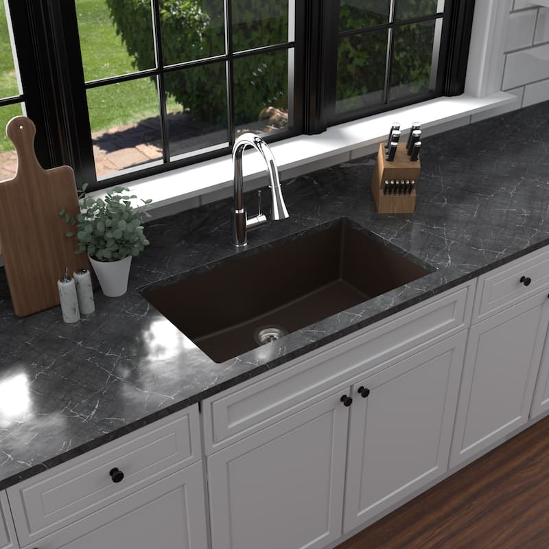 Karran Undermount 32.5 in. Large Single Bowl Quartz Kitchen Sink