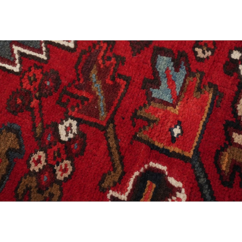 Hand Knotted Oriental 100% Wool Carpet Traditional Medallion Red Heriz Area Rug - 10' 7'' X 7' 3''