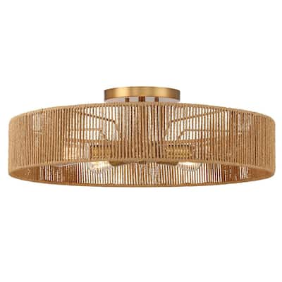 Savoy House 6-1682-5 Ashe 5 Light 24" Wide Semi-Flush Drum Ceiling