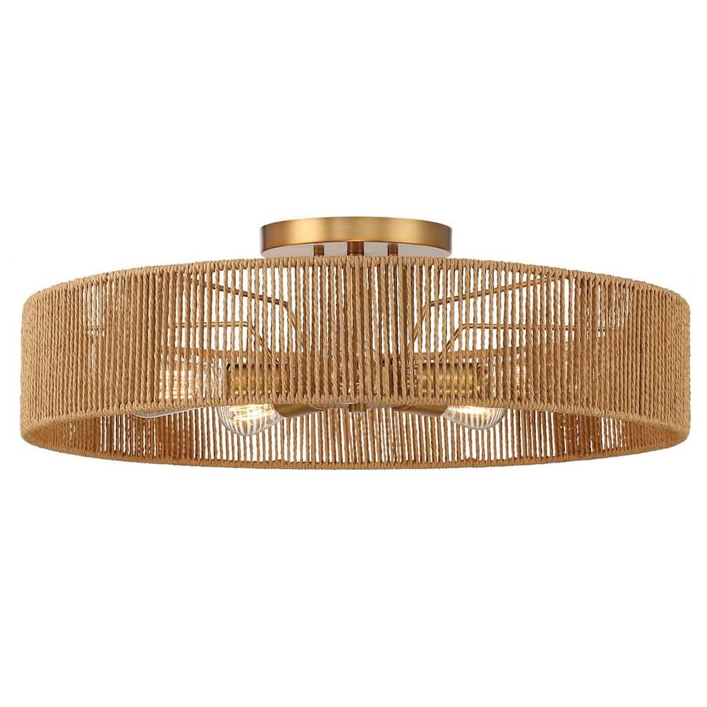 Savoy House 6-1682-5 Ashe 5 Light 24" Wide Semi-Flush Drum Ceiling