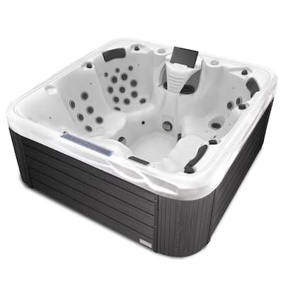 Buenospa Hollywood 5 - Person 51 - Jet Hot Tub, Ice White, Gray with Ozone and LED Lights