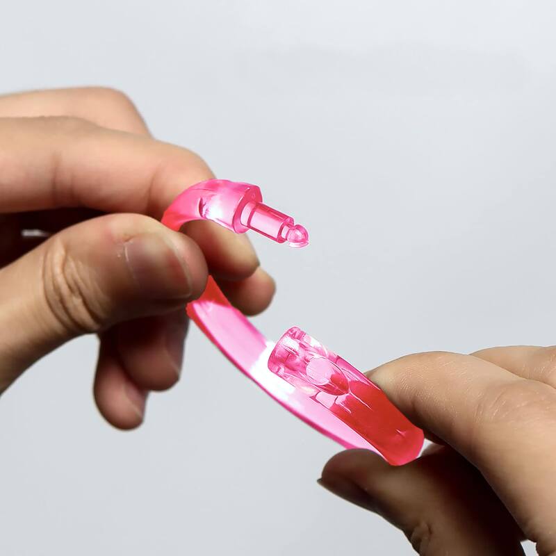 12 Piece Premium Plastic Pink Shower Curtain Hooks Rings Round 2.3" Inches