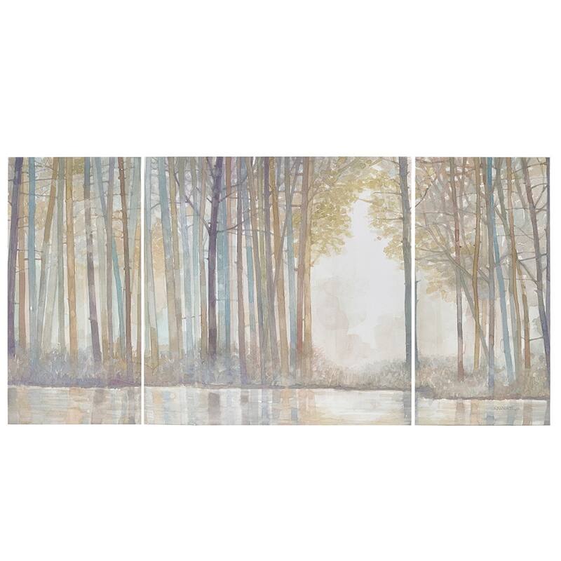 Gracie Mills Louise Tranquil Sorbet Sky Gel Coat Canvas - 11 x 14 - Neutral/White