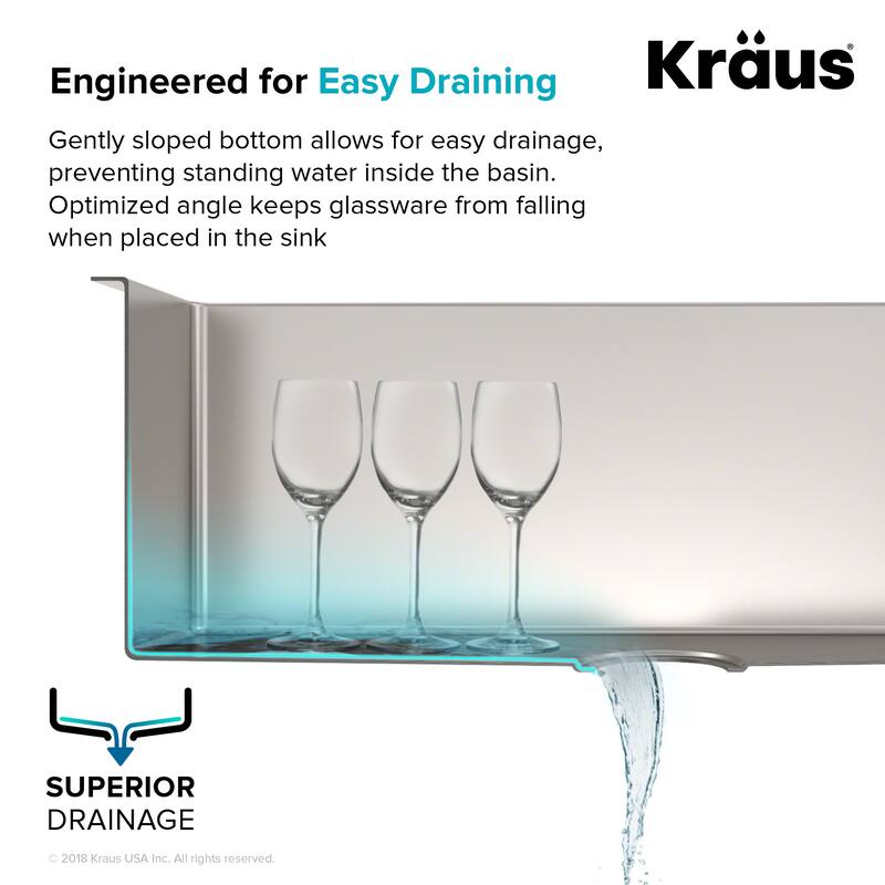 KRAUS Standart PRO Undermount Single Bowl Stainless Steel Kitchen Sink