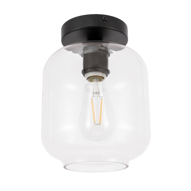 Collins 1-light Glass Cylinder Shade Flush Mount Fixture