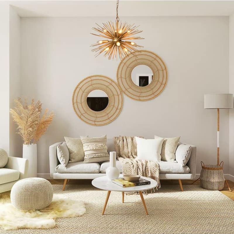12 Light Chandelier in Gold finish - 15.8"H x 24"W x 24"D