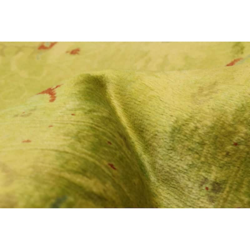 ECARPETGALLERY Hand-knotted Vibrance Lime Wool Rug - 6'0 x 9'3