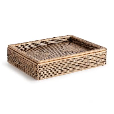 Burma Rattan Lidded Letter Box