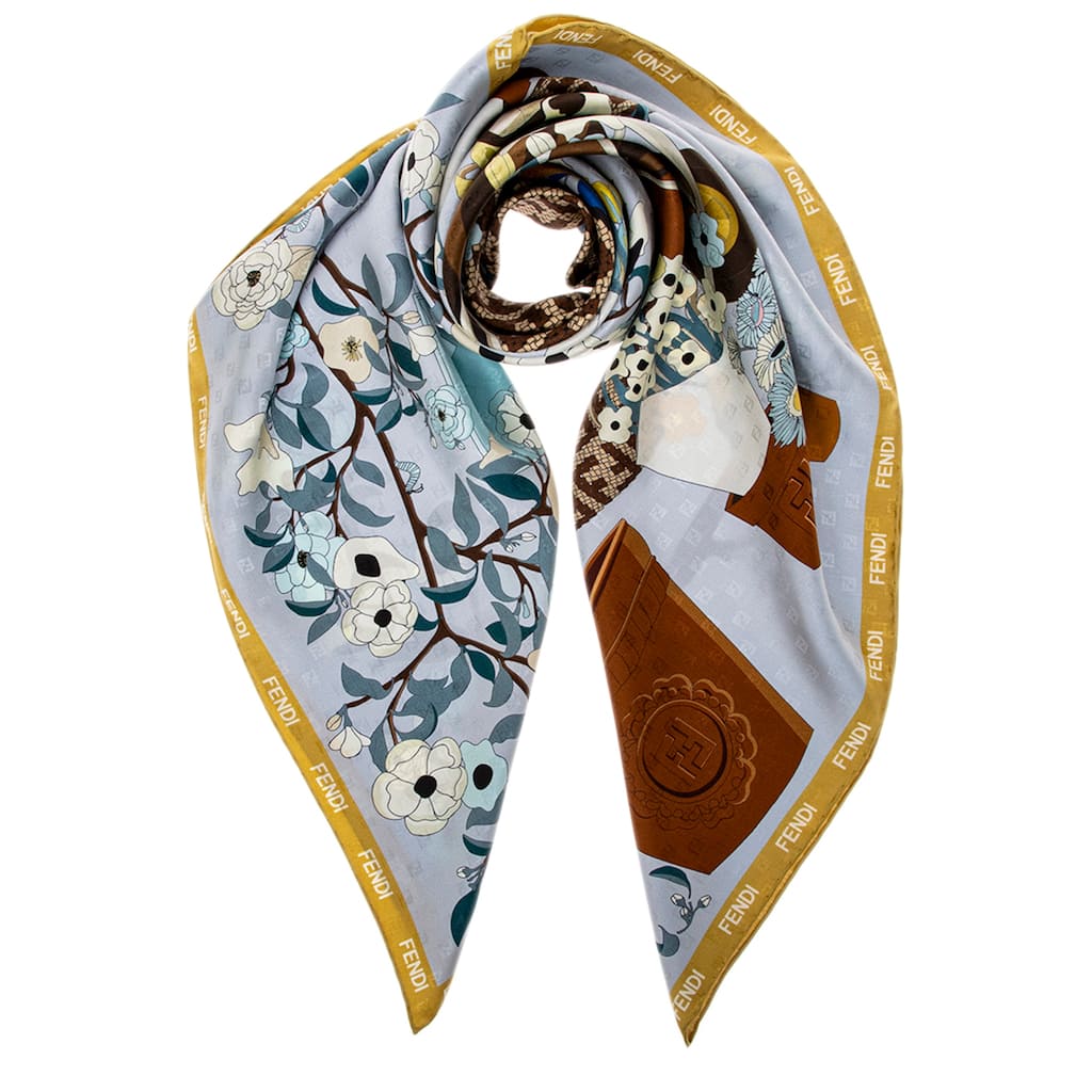 Fendi Silk Gardening Foulard Scarf