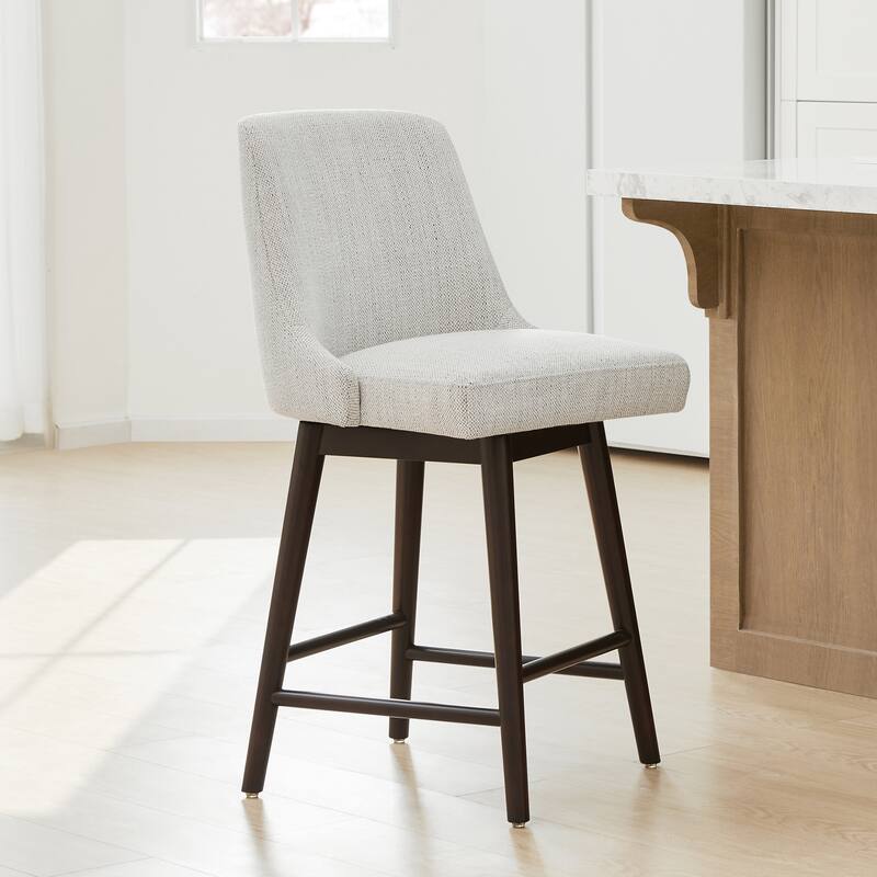 Spruce & Spring Hazel Upholstered Counter Height Swivel Barstool with Back