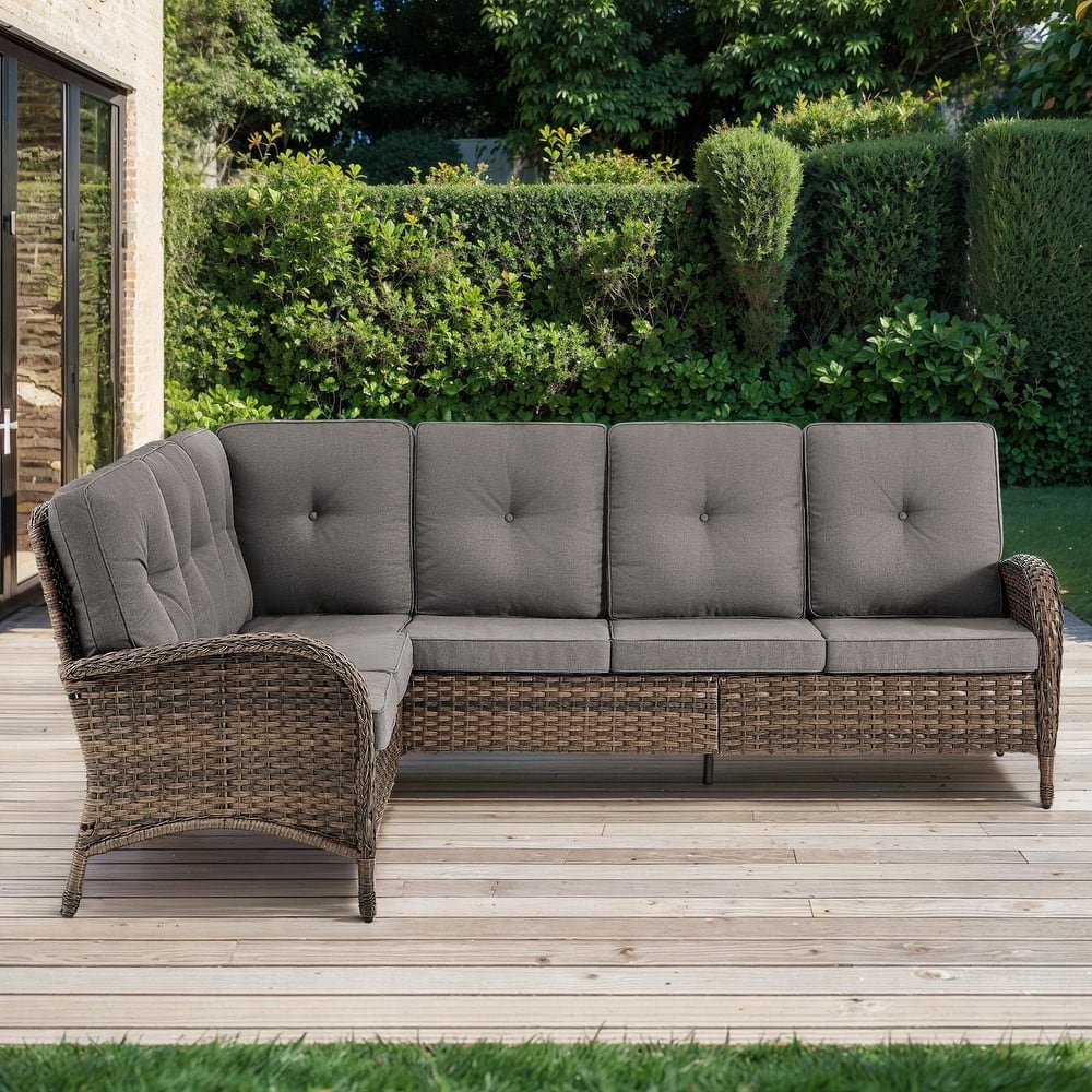 Outdoor Sectional Furniture Sofa Set with Thick Cushions