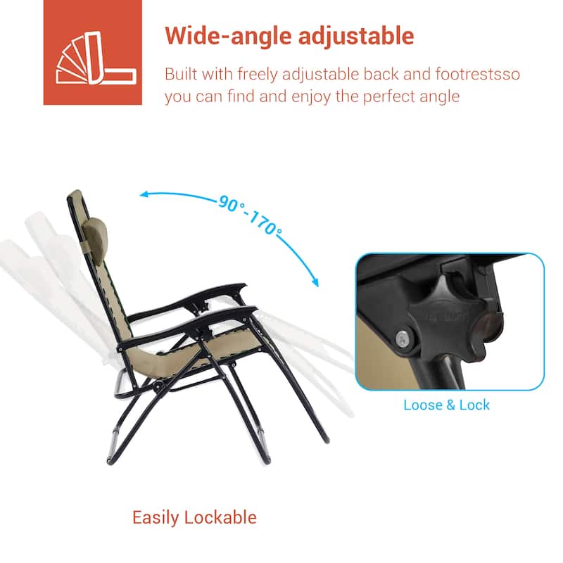LIVOOSUN Zero Gravity Patio Chairs (Set of 2)