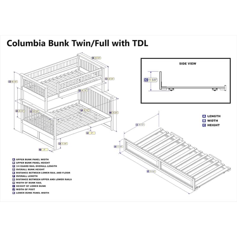 Bunk Bed with Trundle & Turbo Charger - Space Saving Twin Over Twin