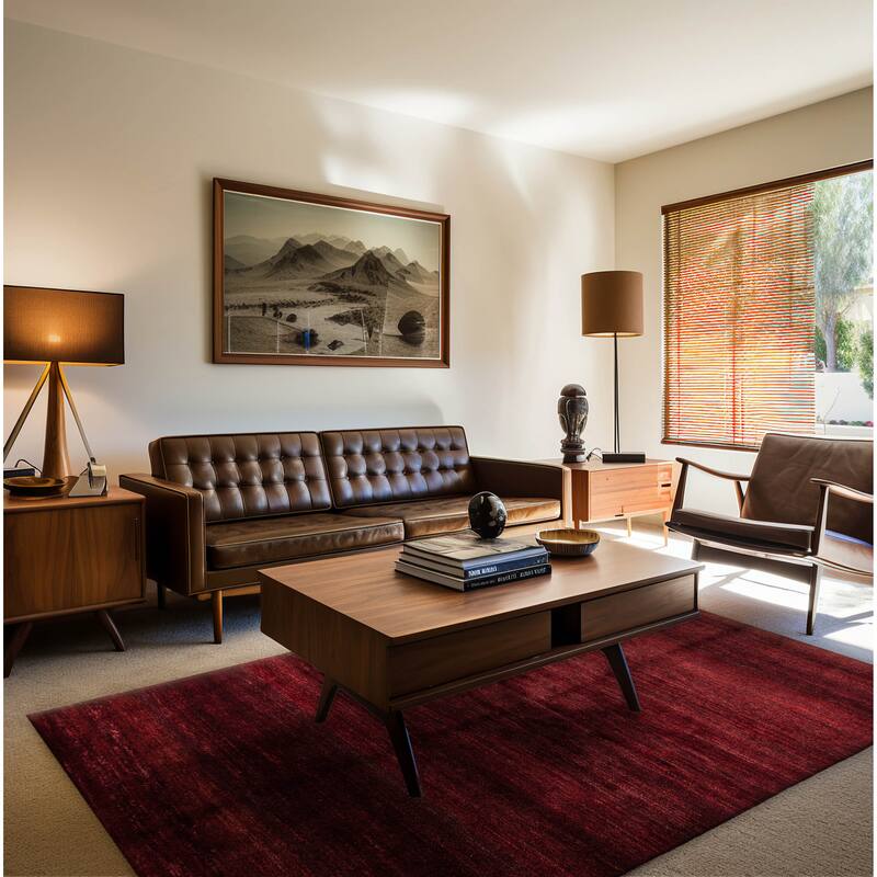 ECARPETGALLERY Hand-knotted Pak Finest Gabbeh Dark Red Wool Rug - 5'3 x 7'10