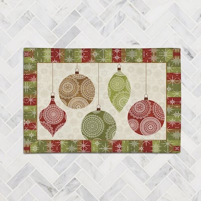 Holiday Ornaments Chenille Accent Rug